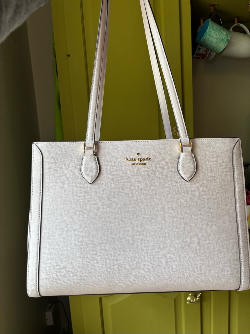 kate spade Pale Pink Saffiano Tote - great work bag! Fits 15 in laptop